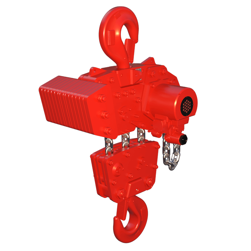 Red Rooster 45 tonne hook suspension air hoist TMH-45T designed for extreme heavy lifting operations