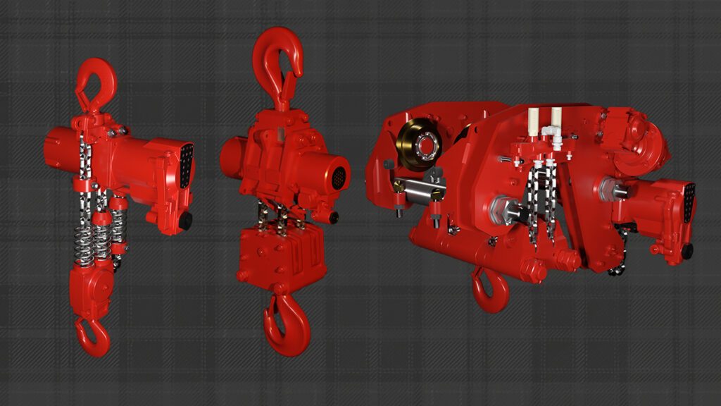 Touch of Tartan With Red Rooster Lifting Air Hoists for Bauma Construction Event