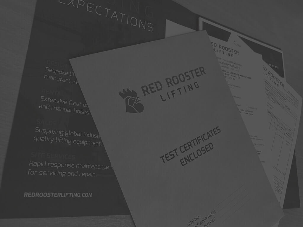 A Red Rooster Lifting Certification of compliance