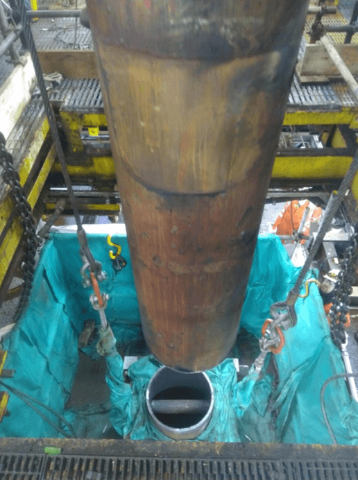 conductor section removal during offshore decommissioning operation